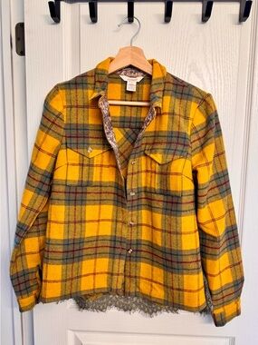 Sundance Yellow Plaid Utility Shacket Jacket